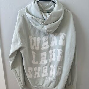 Graphic Hoodie with Wake Lake Shake Print